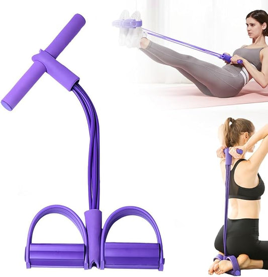 21 Fitness Resistance Bands-4 Tube Pedal Ankle Puller, Elastic Yoga Pedal Puller Resistance Band, Stretching Bands for Arm and Leg Workouts Abdomen, AB Training Auxiliary Device for Women Men-StrideForce Fitness