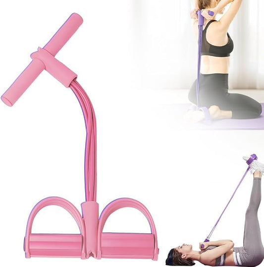 21 Fitness Resistance Bands-6 Tube Pedal Ankle Puller | 2025 Upgrade 6-Level Elastic Exercise Bands with Yoga Pedal | Natural Latex Workout Equipment for Sit Up/ABS/Leg Training (Women & Men)-StrideForce Fitness