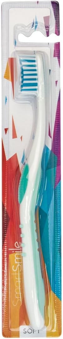 SmartSmile Adult Toothbrushes w Tongue Cleaner - 72 pcs Individually Wrapped - Assorted Colors - Soft Bristles - Dentist Patient Donation Bulk