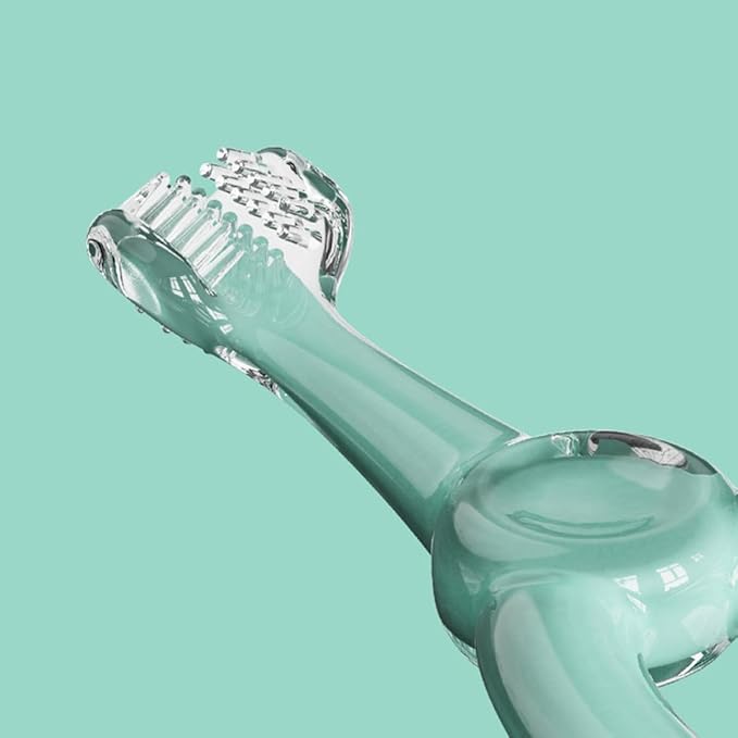 Silicone 3D Toothbrush for, Soft Training Toothbrush for Oral Cleaning, Tongue Cleaner, Light Blue, OPP Bag Packaging, Suitable for Dental Care