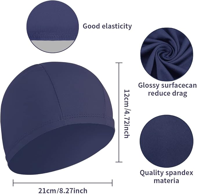 2pcs Cloth Swim Caps for Both Women & Men & Kids Fabric Durable Non-Waterproof Elastic Swimming Pool Cap Bathing Cap for Long and Short Hair-StrideForce Fitness