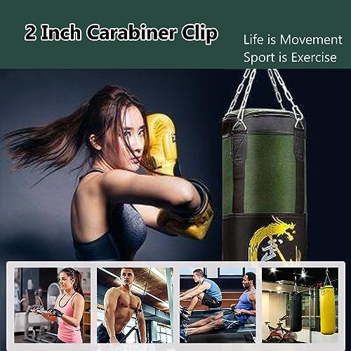 M5 Spring Snap Hook Carabiners, Carabiner Clip, Heavy Duty Galvanized Steel Spring Clip, Quick Link Key Chain for Swing Hammock Gym Outdoor, Holding Capacity-StrideForce Fitness