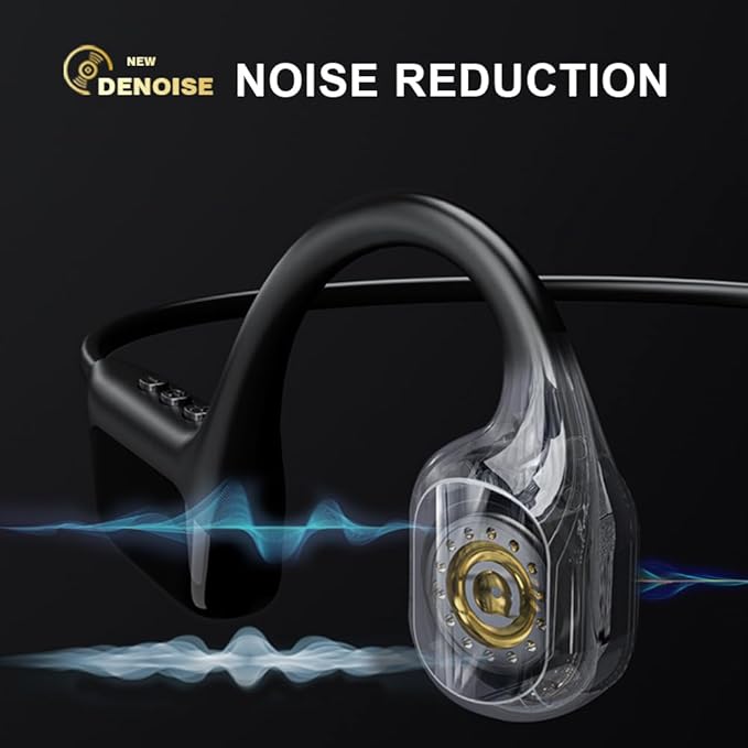 IHAO Swimming Headphones True Bone Conduction Open Ear Headset MP3 Player Built-in 32G Memory IP68 Underwater Waterproof Stereo Bluetooth Earphone for Driving Bicycling Running Skiing-S10 Black-StrideForce Fitness