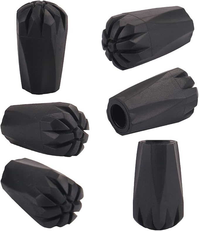 Trekking Pole Accessories Extra Thick and Wear Resisting Rubber Tips Snow Support Mud Support for Hiking Poles for All Common Trekking Poles, Hiking Sticks, Nordic Walking Poles with a Inner Diameter of 11mm/0.43"-StrideForce Fitness