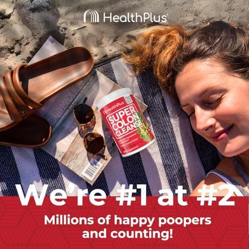 Health Plus Super Colon Cleanse, 12 oz Powder, 68 Servings - Natural Detox, Digestive Constipation Relief, Gentle Gut Cleanse with Psyllium Husk & Senna Leaf-StrideForce Fitness