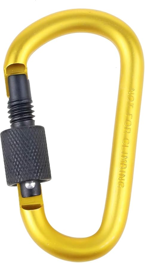 10 Pack Aluminum D Ring Key Rings Hiking Clips Locking Carabiner for Hiking Camping Fishing and Outdoor Use,Clips with Screw Gate Multicolored-StrideForce Fitness