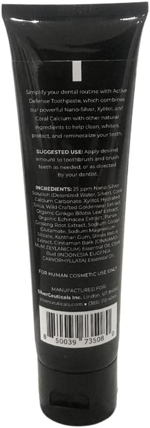 Colloidal Silver Toothpaste w/Coral Calcium & Xylitol - Sassy Cinnamon - Remineralize Enamel - SLS & Fluoride Free Cavity Protection - Gum Health - Bad Breathe - Gingivitis - Mild Flavor - 3.4oz