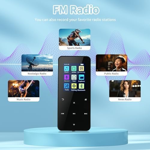 144GB MP3 Player, with Bluetooth 5.2, HiFi Sound,FM Radio, Voice Recorder, E-Book, Earphones Included,Portable Music Player for Kids ,Mini Design Ideal for Sport-StrideForce Fitness