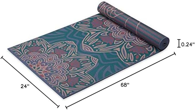 Gaiam Yoga Mat - Premium 6mm Print Reversible Extra Thick Non Slip Exercise & Fitness Mat for All Types of Yoga, Pilates & Floor Workouts (68" x 24" x 6mm Thick)-StrideForce Fitness