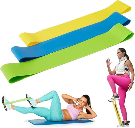 Beachbody Resistance Bands for Booty and Thigh Workouts, Unisex Strength Workout Exercise Loops for Women & Men, Light, Medium & Heavy Resistance Levels, 12 Inch, 3 Pack-StrideForce Fitness