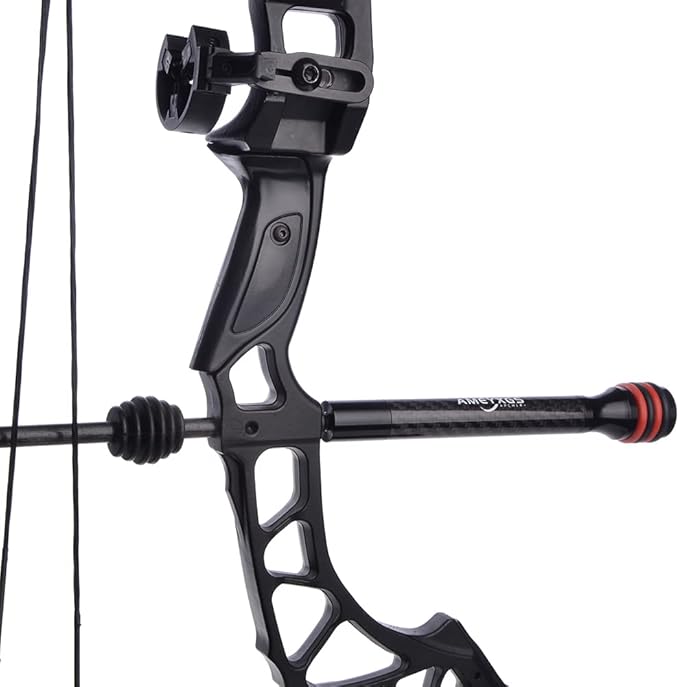 AMEYXGS 6/8/10/12 Inch Archery Bow Stabilizer Carbon Fiber Balance Bar Rod Side Rod Stabilizer Dampen Weight for Compound Bow Recurve Bow Accessory-StrideForce Fitness