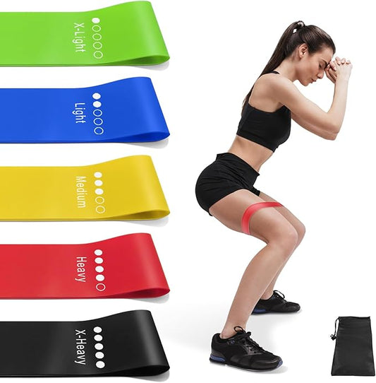 Resistance Bands for Working Out, Exercise Bands Resistance Bands Set with 5 Resistance Levels, Multi-Colored Workout Bands for Indoor & Outdoor Fitness, Leg Strength Training, Yoga-StrideForce Fitness