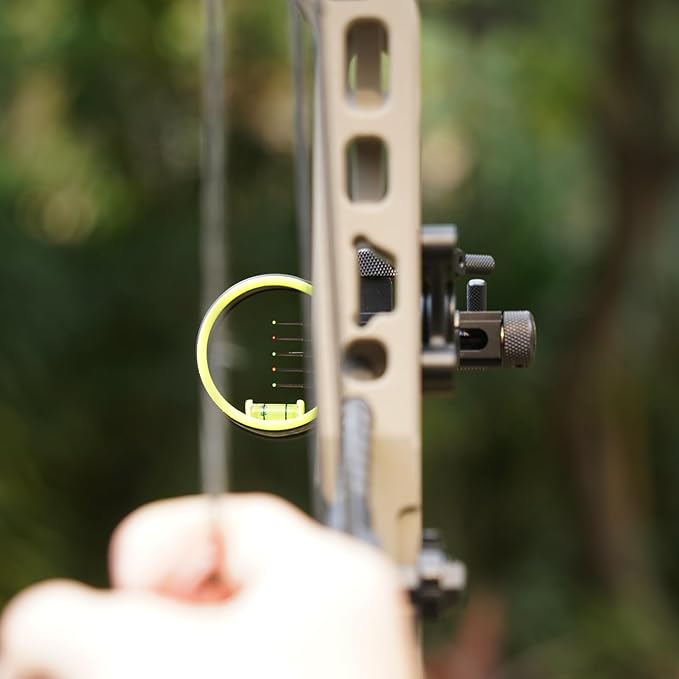 Archery 5-Pin Bow Sight - 0.019" Fiber, Brass Pin, Aluminum Machined - Right and Left Handed, with Hi-Vis Level for Archery, Hunting, Shooting-StrideForce Fitness