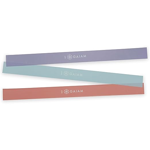 Gaiam Restore Strength and Flexibility Resistance Band Kit Set - 3 Levels of Resistance - Strength Training Workout Bands for Stretching Muscles - Versatile Exercise Tool - Light, Medium, and Heavy-StrideForce Fitness
