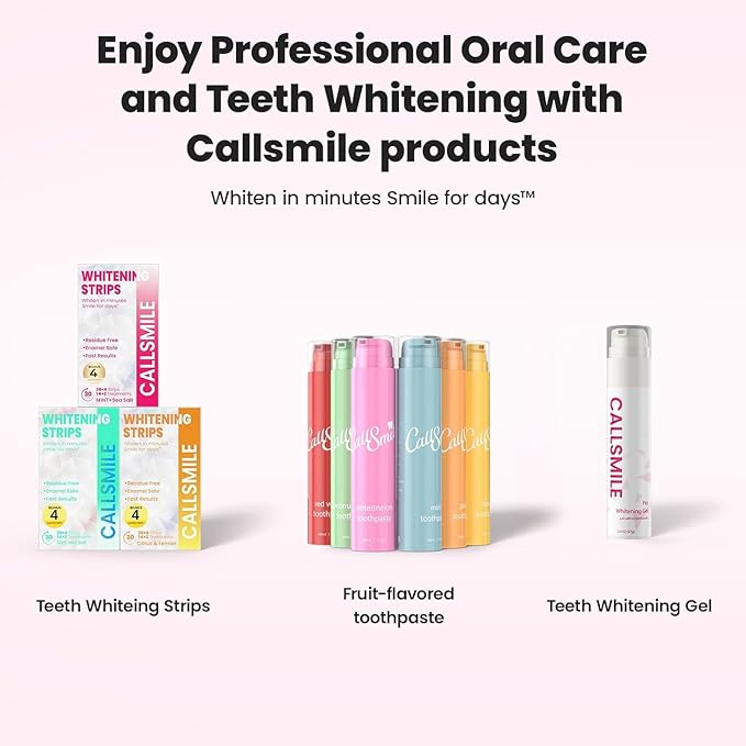 Callsmile Teeth Whitening Strips - Fast & Gentle Whitening with 6% Hydrogen Peroxide - Formulated for Sensitive Teeth, Non-Slip Technology - Residue-Free, Safe & Easy Smile Brightening(16 Treatment)