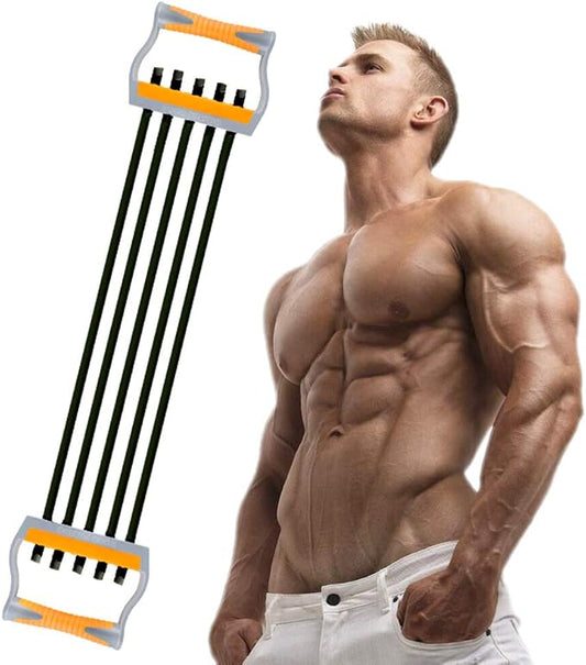 TOCO FREIDO Chest Expander | Arm Training, 5 Tubes Ajustable Arm Strength Trainer, Exercise Resistance Bands for Home Fitness Muscle Training Body Building-StrideForce Fitness