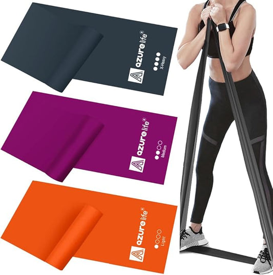 Resistance Bands,Professional Long Non-Latex Elastic Stretch Bands,Exercise Bands for Physical Therapy, Yoga, Pilates, Rehab, at-Home or The Gym Workouts, Strength Training-StrideForce Fitness