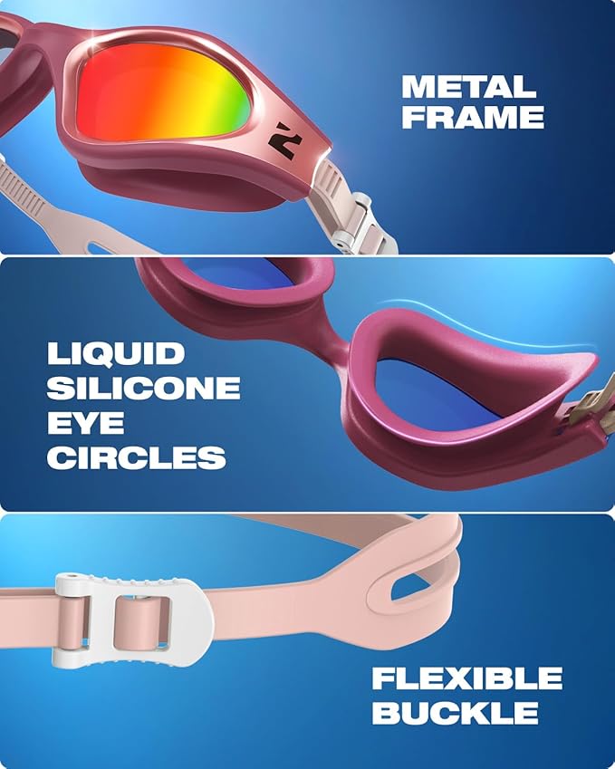 ZIONOR G1 Nava Super Anti-Fog Unisex Swim Goggles Mirror/Bright Smoke Lens-StrideForce Fitness