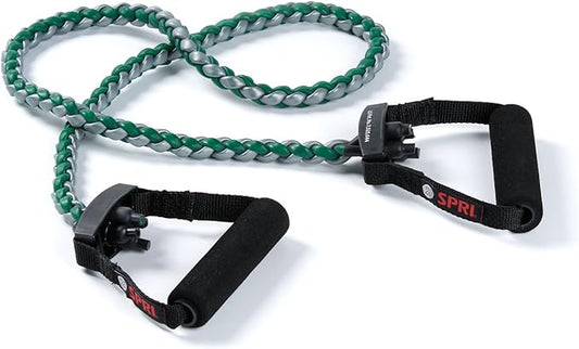 SPRI Braided Xertube Resistance Bands – Premium Exercise Band for Men & Women – Workout Equipment for Home Gym Fitness Training – Comfort Grip for Strength, Weights, and Resistance-StrideForce Fitness