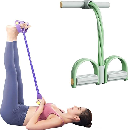 2025 Upgrade Multifunction Tension Rope or Exercise Sit Up Exercise Equipment,Pedal Ankle Puller,Bands-6 Tube Pedal Ankle Puller for Women Men-StrideForce Fitness