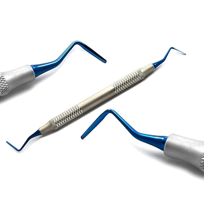 MEDSPO Professional Dental Instruments Osteotome Periotome Luxating Elevator Implant | Orthodontic PDL Teeth | Surgical Root Extraction Spreading (Titanium Coated Tips Sinus Lift PT1 & PT2 Set Of 2)