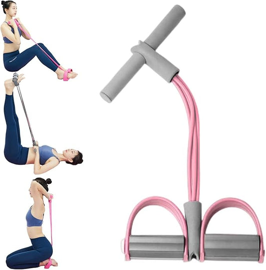21 Fitness Resistance Bands - 4 Tube Pedal Ankle Puller, Yoga Handle Bands Exerciser Multifunction Trainer Tension Rope for Body, Abdomen, Waist, Arm, Tummy Exercise Stretching Training ( Color : Ash-StrideForce Fitness
