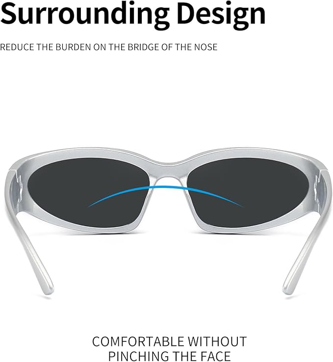 SOAR&EAGLE Y2K 3Pack Polarized sunglasses Wrap Around Men's Women's sunglasses Fashion Sport Shades Sun Glasses-StrideForce Fitness