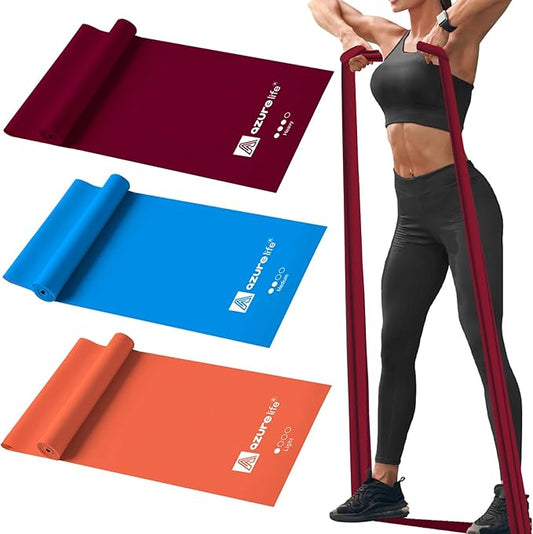 Resistance Bands,Professional Long Non-Latex Elastic Stretch Bands,Exercise Bands for Physical Therapy, Yoga, Pilates, Rehab, at-Home or The Gym Workouts, Strength Training-StrideForce Fitness