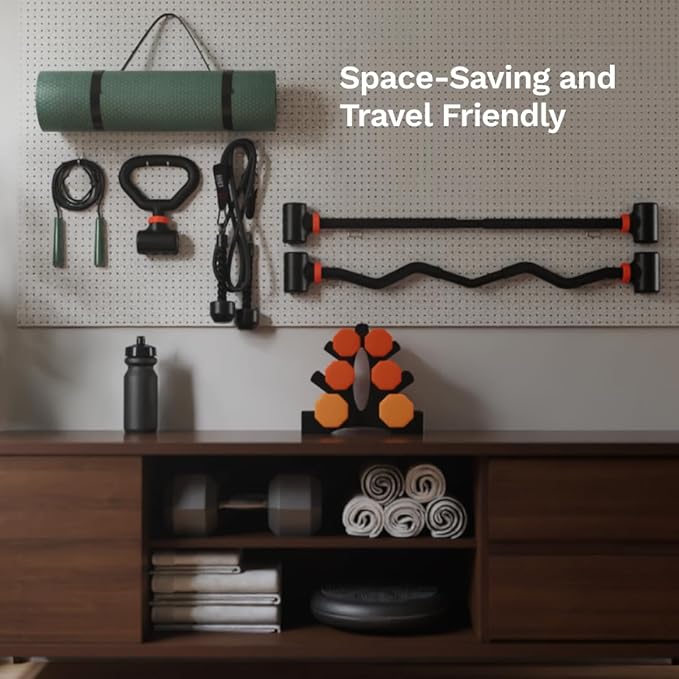 Jayflex Hyperbell Dumbbell Converter - Convert Dumbbells to Barbell Set and Kettlebell for Home Fitness - Adjustable & Up to 200 lb Capacity Weight Barbell for Weight Lifting-StrideForce Fitness