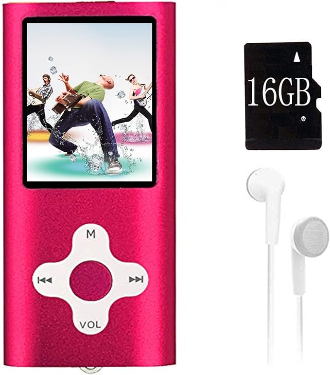 Mp3 Player,Music Player with a 16 GB Memory Card Portable Digital Music Player/Video/Voice Record/FM Radio/E-Book Reader/Photo Viewer/1.8 LCD (Red)-StrideForce Fitness