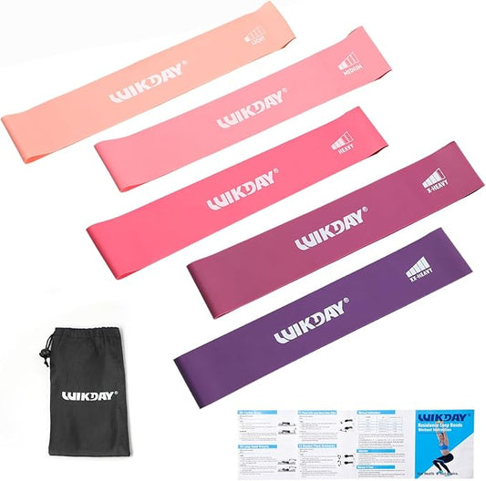 Resistance Bands for Working Out Exercise Loop Bands Workout Bands Set for Men Women Body Stretching, Crossfit Training, Home Workout, Physical Therapy, Booty Legs, Set of 5-StrideForce Fitness