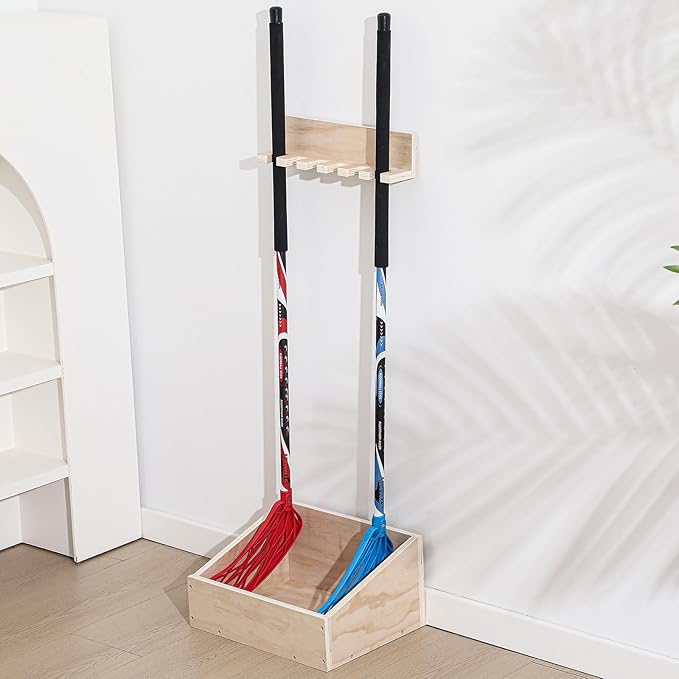 Leinuosen Hockey Stick Holder Wall Mounted and Vertical 2 in 1 Wooden Ice Hockey Rack Organizer Storage and Display Large Capacity Organizer Holds up to Sticks for Player Gifts-StrideForce Fitness