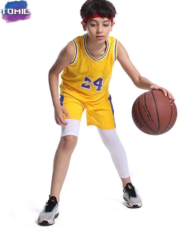 Tomic Youth Boys Kids One Leg 3/4 Leggings Compression Pants for Basketball Soccer Sports Athletic Training Tights Base Layer-StrideForce Fitness