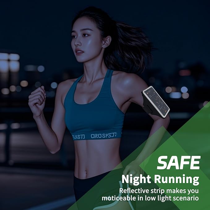 Running Armband with Earphone Bag for iPhone 16/15/14 Max/Pro/Plus & Galaxy S20/S10, Touchscreen Compatible, Phone Holder for Running with Card Slot & Key Pockets, Fit Up to 6.9 Phone-StrideForce Fitness