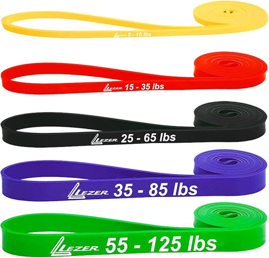LEZER Resistance Bands - Pull Up Bands for Home Gym Fitness, Stretching, Physical Therapy & Training - Includes Instruction-StrideForce Fitness