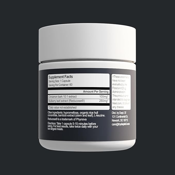 Dept. Of Reduction – White Mulberry Leaf & Cinnamon – Supports Healthy Carbohydrate Metabolism, Digestive Balance & Post-Meal Energy – 60 Vegan Capsules - Department of-StrideForce Fitness