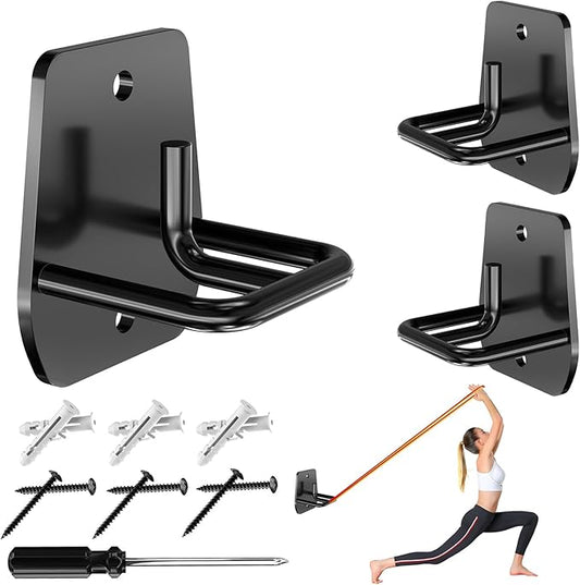 Resistance Band Wall Anchor, Squats Workout Equipment, 3PCS Resistance Band Anchor Mount System, Arm Workout at Home Fitness Equipment, Home Gym Wall Anchor for Strength Training, Physical Therapy-StrideForce Fitness