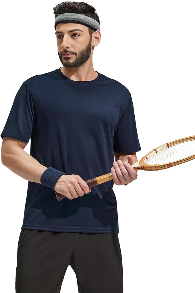 MIER Men's Quick Dry Workout Shirts Moisture Wicking Running Athletic Performance T-Shirts Recycled Polyester Top Tee-StrideForce Fitness