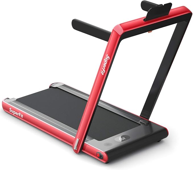 GYMAX Walking Pad, 2.25HP Dual Display Foldable Treadmill for Home with Remote/Smart App Control, Portable Compact Treadmill for Office Under Desk, Folding Running Machine for Small Spaces-StrideForce Fitness