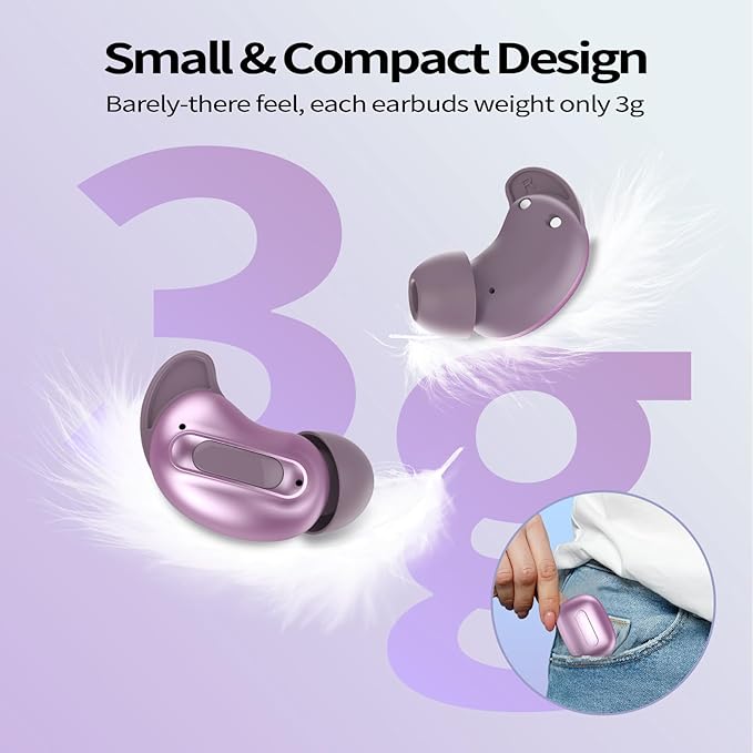 Sleep Earbuds, Mini ANC Wireless Earbuds Bluetooth 5.4 Headphones Deep Bass Stereo, 48H Playtime Ear Buds, 4 ENC Noise Cancelling Mic, In Ear IP7 Waterproof Earphones for Side Sleepers,Touch Control-StrideForce Fitness