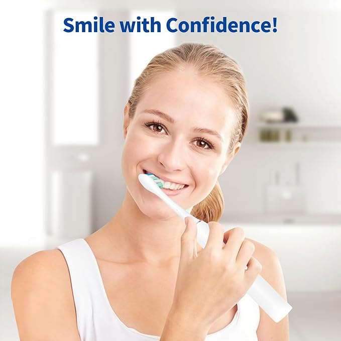 Replacement Brush Heads Compatible with Philips SoniCare Electric Toothbrushes, Dupont Bristles for Effective Cleaning, Snap-on System, 8 Pack, White