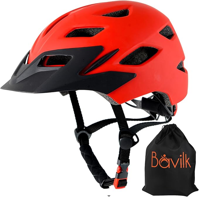 Kids Bike Helmet,Bavilk Kids Boys Girls Bike Helmets with LED Light Detachable Visor Children Youth Teen Multi-Sport for Skating Cycling Scooter Skateboard Adjustable & Lightweight 19.7"-22.4"-StrideForce Fitness
