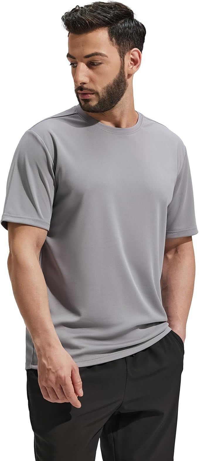 MIER Men's Quick Dry Workout Shirts Moisture Wicking Running Athletic Performance T-Shirts Recycled Polyester Top Tee-StrideForce Fitness