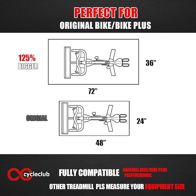 Bike Mat Compatible with Peloton Bike Elliptical Treadmill Mat 6mm Thick,