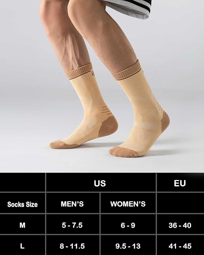 Athletic Socks Moisture Wicking Crew Socks for Men 3 Pairs Running Sport Cushioned Polyester Mid Calf Socks-StrideForce Fitness