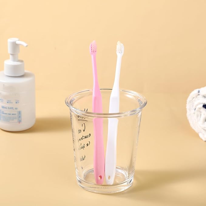 WLLHYF 2 Pieces Tuft Toothbrush Small Head End Tapered Interdental Interspace Nursing Soft Tiny Toothbrush Orthodontic Periodontal Dental Products(Blue + Green)