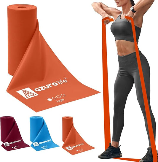 Professional 8 Yards Bulk Resistance Bands Rolls or 5,6,7 ft. Long Non-Latex Elastic Exercise Bands, Stretch Bands for PT, Yoga, Pilates, Rehab, at-Home or The Gym Workouts-StrideForce Fitness