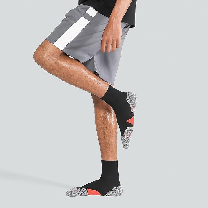WANDER Men's Athletic Ankle Socks 6-7 Pairs Sports Moisture-wicking Running Basketball Cycling Socks 6-9/10-12/12-14-StrideForce Fitness