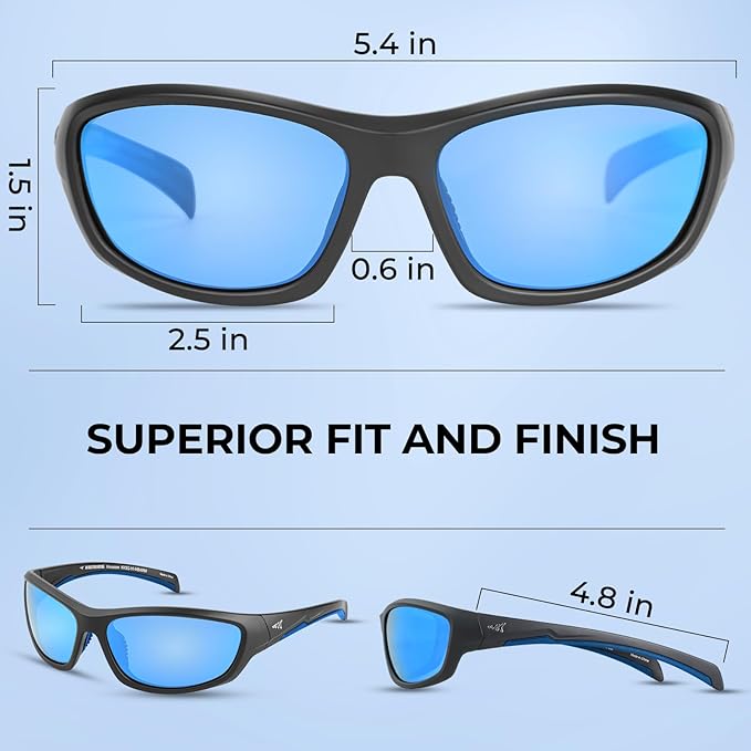 KastKing Hiwassee Polarized Sport Sunglasses for Men and Women, Wrap Sunglasses for Fishing Cycling and Running,UV Protection-StrideForce Fitness