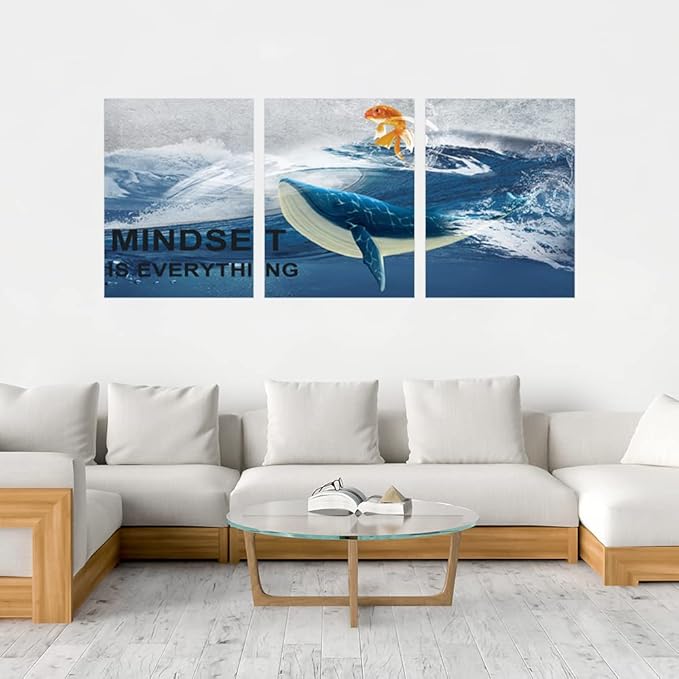 Inspirational Canvas Paintings 3 Panels Motivational Wall Art Inspirational Wall Art Entrepreneur Quotes Artwork Painting Picture for Framed Office Home Decoration Living Room Bedroom 36''W x 16''H-StrideForce Fitness